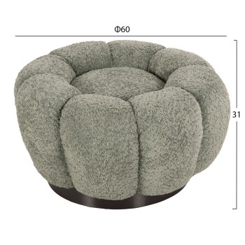 STOOL ROUND GRYMM FK9602.05 PISTACHIO GREEN BOUCLE-BLACK METAL BASE Φ60x31Hcm. STOOL ROUND GRYMM FK9602.05 PISTACHIO GREEN BOUCLE-BLACK METAL BASE Φ60x31Hcm.