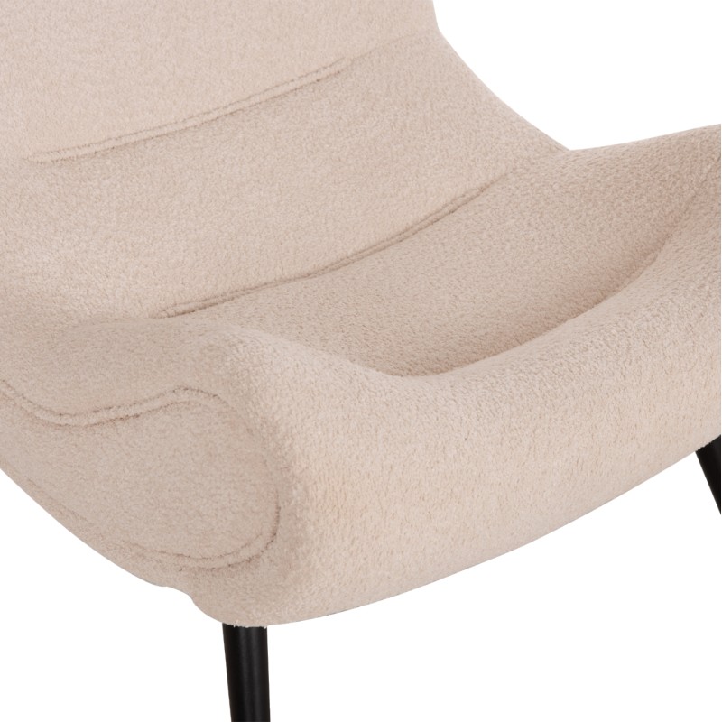 ARMCHAIR BRYM FK9605.06 ECRU BOUCLE FABRIC-BLACK WOODEN LEGS 97x80x100Hcm. ARMCHAIR BRYM FK9605.06 ECRU BOUCLE FABRIC-BLACK WOODEN LEGS 97x80x100Hcm.