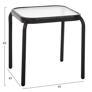 OUTDOOR SIDE TABLE SQUARE DIDO FK5975.01 METAL IN ANTHRACITE-GLASS 41x41x43Hcm. OUTDOOR SIDE TABLE SQUARE DIDO FK5975.01 METAL IN ANTHRACITE-GLASS 41x41x43Hcm.