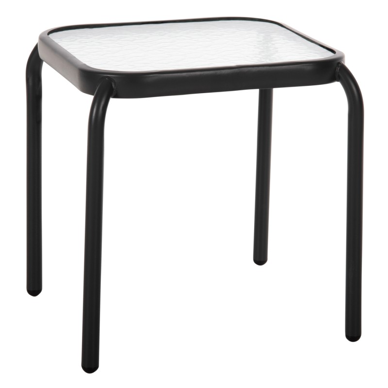 OUTDOOR SIDE TABLE SQUARE DIDO FK5975.01 METAL IN ANTHRACITE-GLASS 41x41x43Hcm. OUTDOOR SIDE TABLE SQUARE DIDO FK5975.01 METAL IN ANTHRACITE-GLASS 41x41x43Hcm.