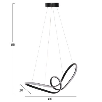 CEILING PENDANT LUMINAIRE FK7522.03 BLACK- LED 52x28x66Hcm. CEILING PENDANT LUMINAIRE FK7522.03 BLACK- LED 52x28x66Hcm.