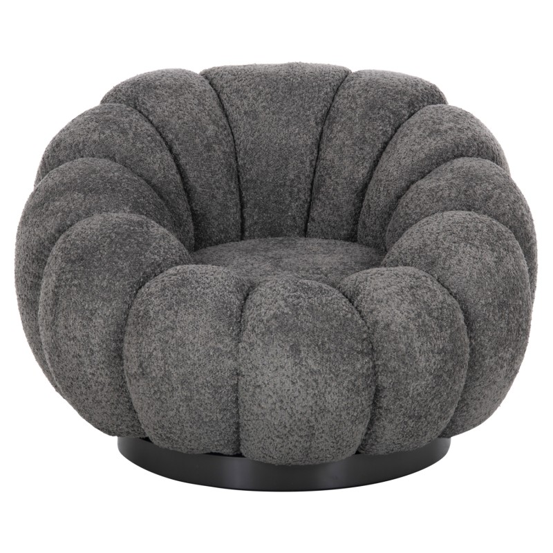 ARMCHAIR SWIVEL GRYMM FK9601.01 GREY BOUCLE-BLACK METAL BASE 95x92x68Hcm. ARMCHAIR SWIVEL GRYMM FK9601.01 GREY BOUCLE-BLACK METAL BASE 95x92x68Hcm.