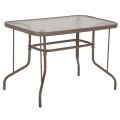 OUTDOOR METALLIC TABLE ADAM FK5020.04 CHAMPAGNE COLOR WITH REINFORCED GLASS TOP 110Χ60Χ71Hcm. OUTDOOR METALLIC TABLE ADAM FK5020.04 CHAMPAGNE COLOR WITH REINFORCED GLASS TOP 110Χ60Χ71Hcm.