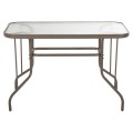 OUTDOOR METALLIC TABLE ADAM FK5020.04 CHAMPAGNE COLOR WITH REINFORCED GLASS TOP 110Χ60Χ71Hcm. OUTDOOR METALLIC TABLE ADAM FK5020.04 CHAMPAGNE COLOR WITH REINFORCED GLASS TOP 110Χ60Χ71Hcm.