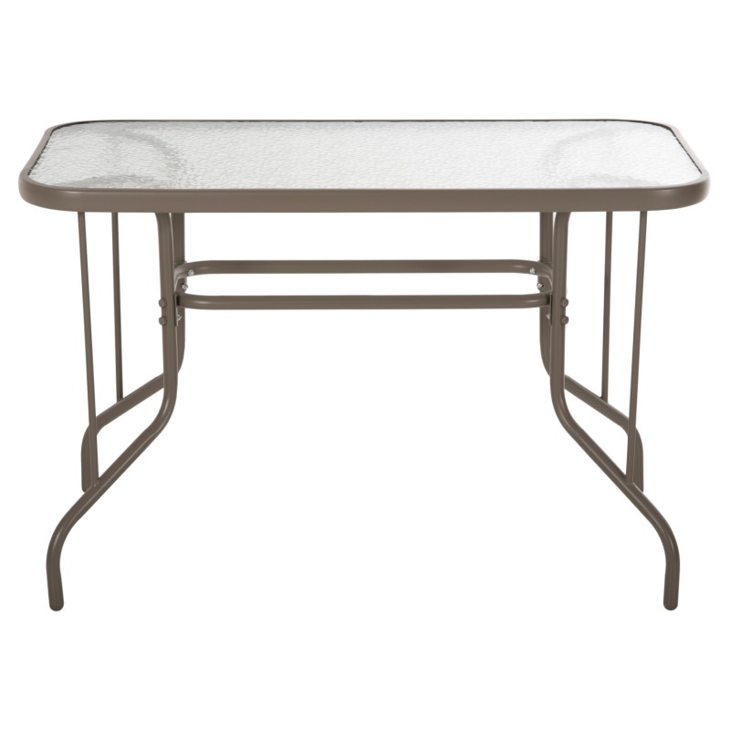 OUTDOOR METALLIC TABLE ADAM FK5020.04 CHAMPAGNE COLOR WITH REINFORCED GLASS TOP 110Χ60Χ71Hcm. OUTDOOR METALLIC TABLE ADAM FK5020.04 CHAMPAGNE COLOR WITH REINFORCED GLASS TOP 110Χ60Χ71Hcm.