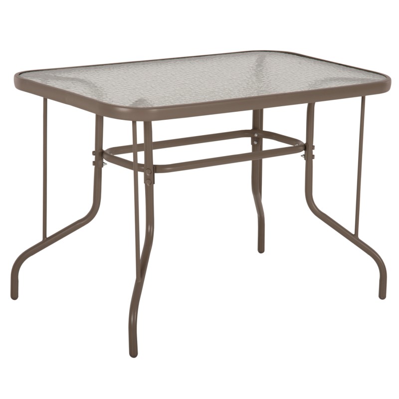 OUTDOOR METALLIC TABLE ADAM FK5020.04 CHAMPAGNE COLOR WITH REINFORCED GLASS TOP 110Χ60Χ71Hcm. OUTDOOR METALLIC TABLE ADAM FK5020.04 CHAMPAGNE COLOR WITH REINFORCED GLASS TOP 110Χ60Χ71Hcm.