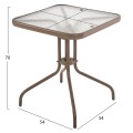 OUTDOOR TABLE SQUARE FIGO FK5035.04 CHAMPAGNE METAL-GLASS TABLETOP 60Χ60Χ70Hcm OUTDOOR TABLE SQUARE FIGO FK5035.04 CHAMPAGNE METAL-GLASS TABLETOP 60Χ60Χ70Hcm