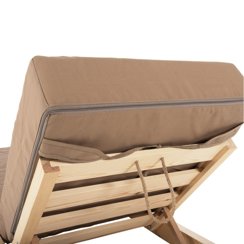 BEACH LOUNGER LOW IKARIA FK10623.04 PINE WOOD IN NATURAL COLOR-MOCHA TEXTILENE-CUSHION 20cm THICK BEACH LOUNGER LOW IKARIA FK10623.04 PINE WOOD IN NATURAL COLOR-MOCHA TEXTILENE-CUSHION 20cm THICK