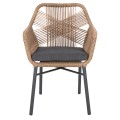ARMCHAIR TOPIN FK6048.03 ALUMINUM ANTHRACITE-P.E. RATTAN BEIGE-CUSHION ANTHRACITE 57x65x84Hcm ARMCHAIR TOPIN FK6048.03 ALUMINUM ANTHRACITE-P.E. RATTAN BEIGE-CUSHION ANTHRACITE 57x65x84Hcm