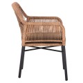 ARMCHAIR TOPIN FK6048.02 ALUMINUM BLACK-P.E. RATTAN BEIGE-CUSHION BLACK 57x65x84Hcm ARMCHAIR TOPIN FK6048.02 ALUMINUM BLACK-P.E. RATTAN BEIGE-CUSHION BLACK 57x65x84Hcm