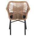 ARMCHAIR TOPIN FK6048.02 ALUMINUM BLACK-P.E. RATTAN BEIGE-CUSHION BLACK 57x65x84Hcm ARMCHAIR TOPIN FK6048.02 ALUMINUM BLACK-P.E. RATTAN BEIGE-CUSHION BLACK 57x65x84Hcm