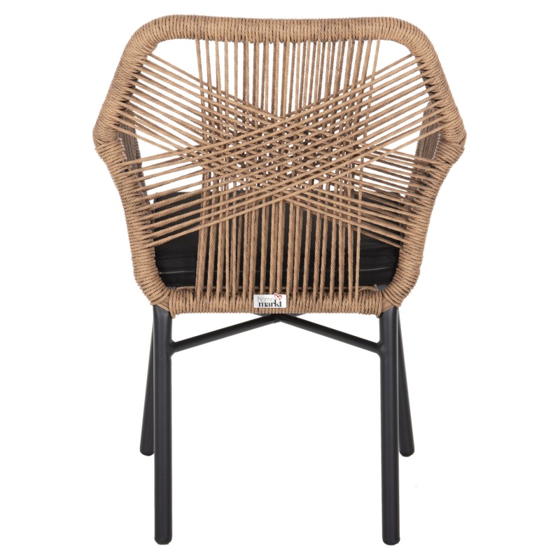 ARMCHAIR TOPIN FK6048.02 ALUMINUM BLACK-P.E. RATTAN BEIGE-CUSHION BLACK 57x65x84Hcm ARMCHAIR TOPIN FK6048.02 ALUMINUM BLACK-P.E. RATTAN BEIGE-CUSHION BLACK 57x65x84Hcm