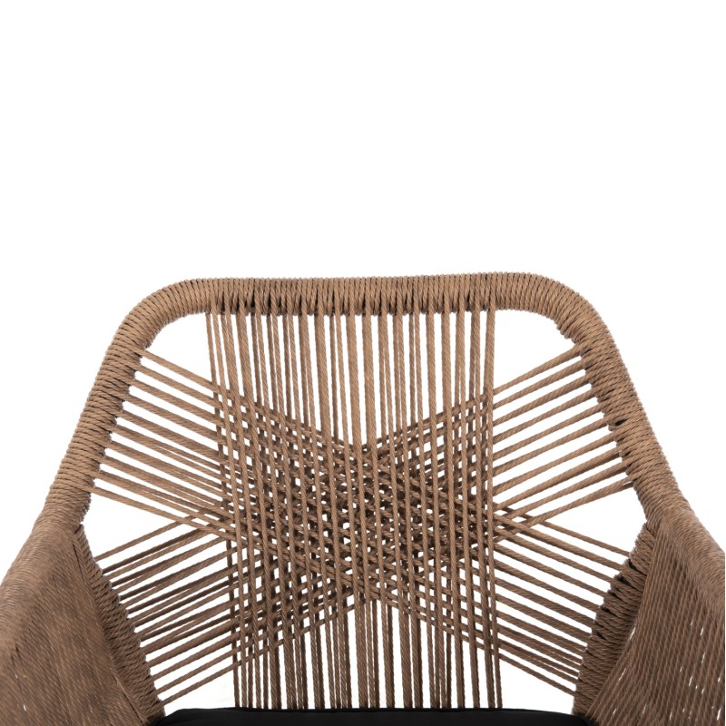 ARMCHAIR TOPIN FK6048.02 ALUMINUM BLACK-P.E. RATTAN BEIGE-CUSHION BLACK 57x65x84Hcm ARMCHAIR TOPIN FK6048.02 ALUMINUM BLACK-P.E. RATTAN BEIGE-CUSHION BLACK 57x65x84Hcm
