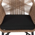 ARMCHAIR TOPIN FK6048.02 ALUMINUM BLACK-P.E. RATTAN BEIGE-CUSHION BLACK 57x65x84Hcm ARMCHAIR TOPIN FK6048.02 ALUMINUM BLACK-P.E. RATTAN BEIGE-CUSHION BLACK 57x65x84Hcm