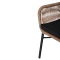 ARMCHAIR TOPIN FK6048.02 ALUMINUM BLACK-P.E. RATTAN BEIGE-CUSHION BLACK 57x65x84Hcm ARMCHAIR TOPIN FK6048.02 ALUMINUM BLACK-P.E. RATTAN BEIGE-CUSHION BLACK 57x65x84Hcm