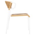 CHAIR SUKI FK6053.01 METAL IN WHITE AND SYNTHETIC RATTAN IN NATURAL COLOR 54x62x80Hcm. CHAIR SUKI FK6053.01 METAL IN WHITE AND SYNTHETIC RATTAN IN NATURAL COLOR 54x62x80Hcm.