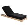 BEACH LOUNGER LOW IKARIA FK10623.01 PINE WOOD IN NATURAL COLOR-BLACK TEXTILENE-CUSHION 20cm THICK