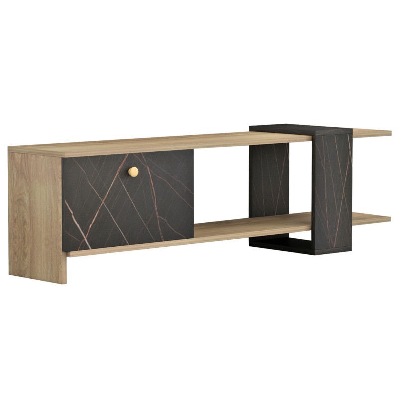 TV FURNITURE HENRIETTE FK8900.12 MELAMINE IN NATURAL-BLACK MARBLE 120x28.5x37,5Hcm. TV FURNITURE HENRIETTE FK8900.12 MELAMINE IN NATURAL-BLACK MARBLE 120x28.5x37,5Hcm.