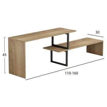 TV FURNITURE EXPANDABLE BRIGGITE FK8893.11 MELAMINE IN DARK SONAMA -BLACK METAL LEGS 110-160x30x45Hcm. TV FURNITURE EXPANDABLE BRIGGITE FK8893.11 MELAMINE IN DARK SONAMA -BLACK METAL LEGS 110-160x30x45Hcm.