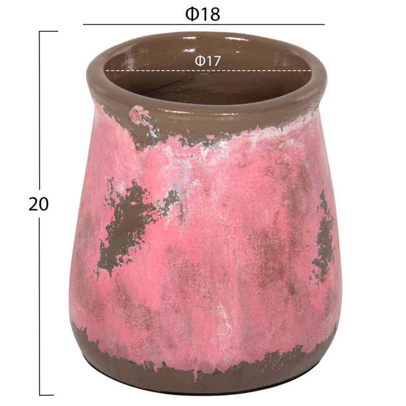 DECORATIVE VASE FK4381 TERRACOTTA IN PINK COLORING Φ18Χ20Hcm. DECORATIVE VASE FK4381 TERRACOTTA IN PINK COLORING Φ18Χ20Hcm.