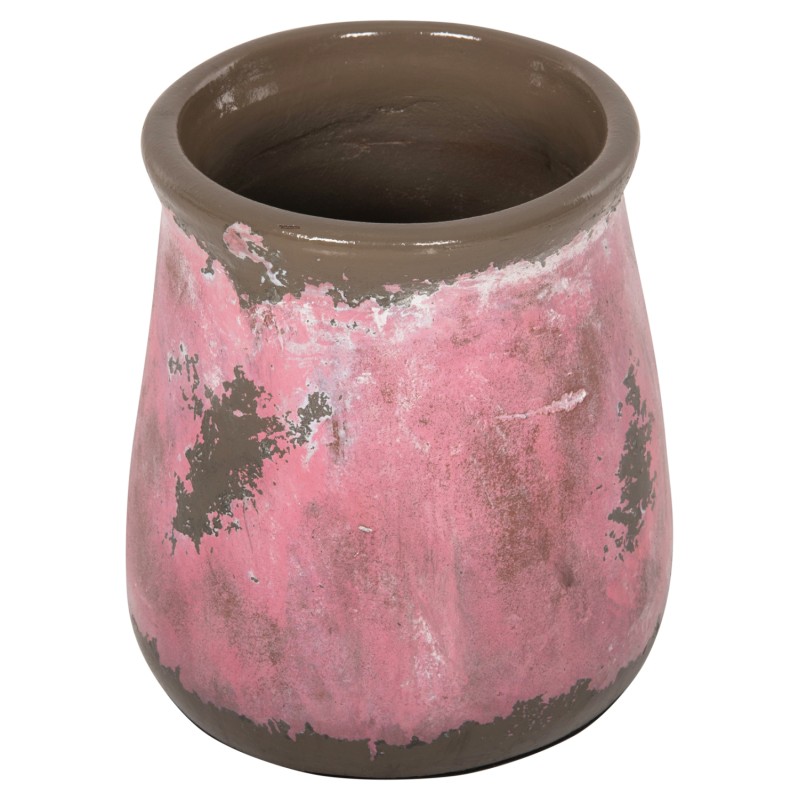 DECORATIVE VASE FK4381 TERRACOTTA IN PINK COLORING Φ18Χ20Hcm. DECORATIVE VASE FK4381 TERRACOTTA IN PINK COLORING Φ18Χ20Hcm.