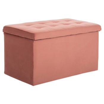 STOOL/TRUNK WITH STORAGE SPACE PUNK FK279.12 DUSTY PINK VELVET 90x50x52Hcm.