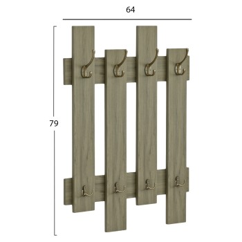 WALL COAT HANGER WESSON FK8940.12 MELAMINE IN OLIVE GREEN 64x4x79Hcm.