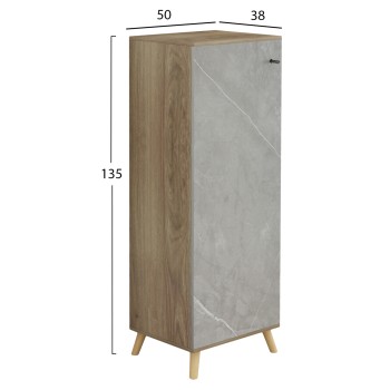 SHOE CABINET ALVARO FK8954.11 MELAMINE IN SONAMA-STONE TEXTURE 50Χ38Χ135Hcm. SHOE CABINET ALVARO FK8954.11 MELAMINE IN SONAMA-STONE TEXTURE 50Χ38Χ135Hcm.
