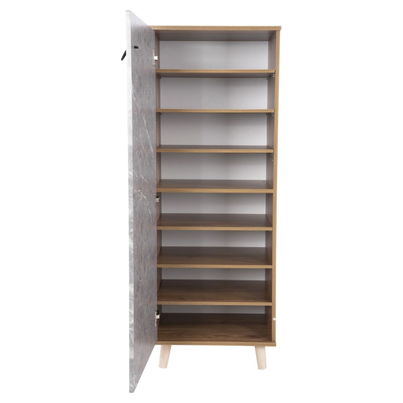SHOE CABINET ALVARO FK8954.12 MELAMINE IN SONAMA-STONE TEXTURE 50Χ38Χ135Hcm. SHOE CABINET ALVARO FK8954.12 MELAMINE IN SONAMA-STONE TEXTURE 50Χ38Χ135Hcm.