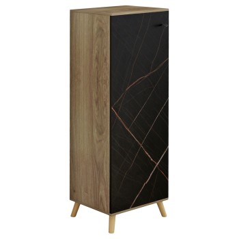 SHOE CABINET ALVARO FK8954.13 MELAMINE IN SONAMA-BLACK MARBLE 50Χ38Χ135Hcm.