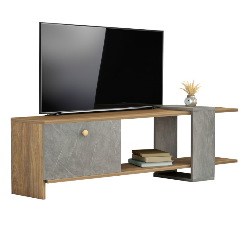 TV FURNITURE HENRIETTE FK8900.13 MELAMINE IN WALNUT-STONE TEXTURE 120x28.5x39Hcm. TV FURNITURE HENRIETTE FK8900.13 MELAMINE IN WALNUT-STONE TEXTURE 120x28.5x39Hcm.