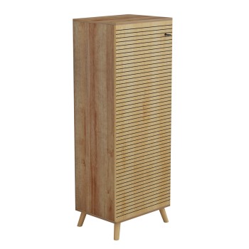 SHOE CABINET ALVARO FK8954.16 MELAMINE IN NATURAL WOOD COLOR 50Χ38Χ135Hcm.