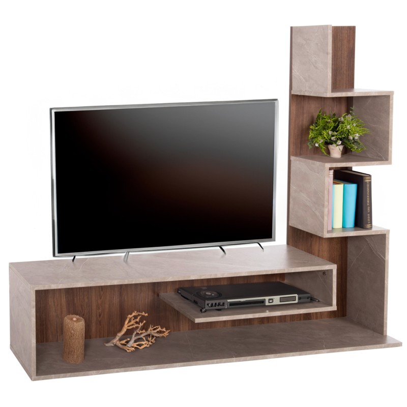 TV FURNITURE COMBO EDELIE FK8908.14 MELAMINE IN GREYISH STONE TEXTURE-NATURAL 150x29.5x120H cm. TV FURNITURE COMBO EDELIE FK8908.14 MELAMINE IN GREYISH STONE TEXTURE-NATURAL 150x29.5x120H cm.