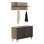 ENTRYWAY FURNITURE SET DELPHINE FK8876.12 MELAMINE IN BLACK MARBLE-NATURAL WOOD 80x31.5x52Hcm.