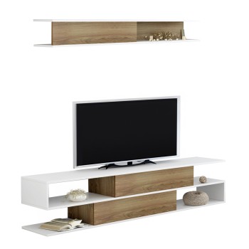 TV FURNITURE SET BIRGITTA FK8903.11 MELAMINE IN NATURAL-WHITE 181x31,5x39,6Hcm.