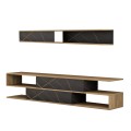 TV FURNITURE SET BIRGITTA FK8903.12 MELAMINE IN NATURAL-BLACK MARBLE 181x31,5x39,6Hcm. TV FURNITURE SET BIRGITTA FK8903.12 MELAMINE IN NATURAL-BLACK MARBLE 181x31,5x39,6Hcm.