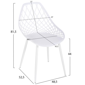 CHAIR POLYPROPYLENE LIO FK9524.11 IN WHITE COLOR WITH WHITE METAL LEGS 52x53x82Hcm. CHAIR POLYPROPYLENE LIO FK9524.11 IN WHITE COLOR WITH WHITE METAL LEGS 52x53x82Hcm.