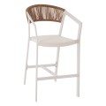 BAR STOOL ALUMINUM IN WHITE FK5892.32 MEDIUM HEIGHT WITH ARMS-RATTAN&TEXTLINE 57x57x99,5Hcm BAR STOOL ALUMINUM IN WHITE FK5892.32 MEDIUM HEIGHT WITH ARMS-RATTAN&TEXTLINE 57x57x99,5Hcm