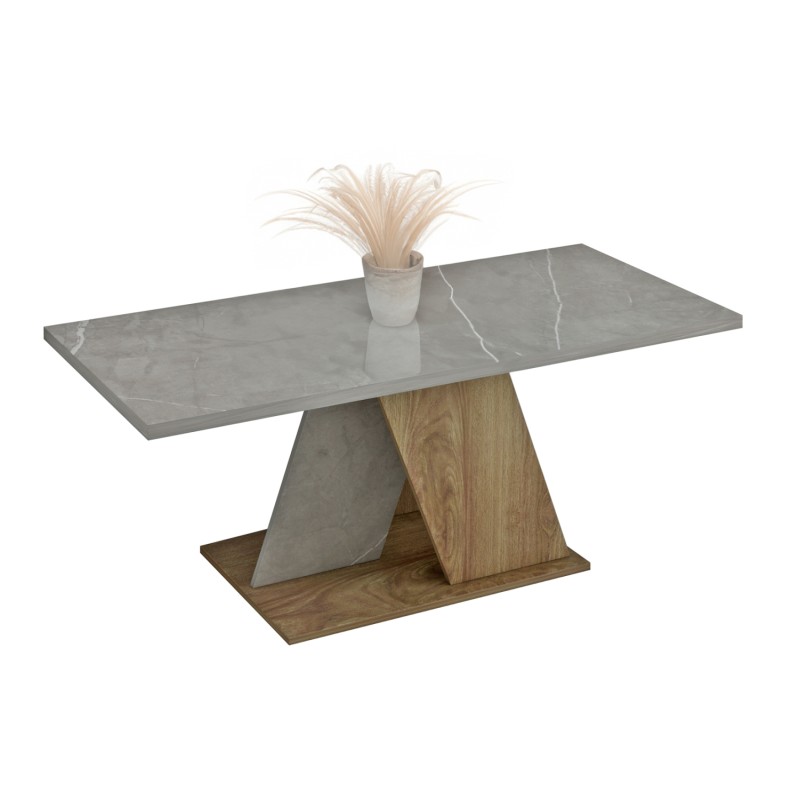 COFFEE TABLE DILE FK9528.02 MELAMINE IN STONE TEXTURE GREYISH-NATURAL 110x55x47Hcm. COFFEE TABLE DILE FK9528.02 MELAMINE IN STONE TEXTURE GREYISH-NATURAL 110x55x47Hcm.
