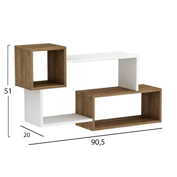 WALL SHELVES TANNER FK8948.11 MELAMINE IN NATURAL-WHITE 90,5x20x51Hcm. WALL SHELVES TANNER FK8948.11 MELAMINE IN NATURAL-WHITE 90,5x20x51Hcm.