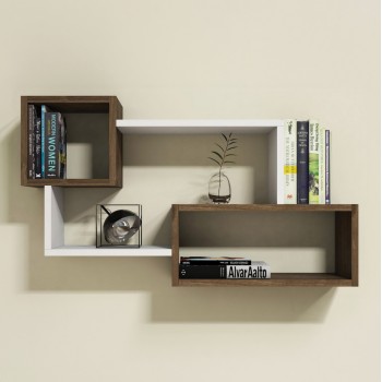 WALL SHELVES TANNER FK8948.11 MELAMINE IN NATURAL-WHITE 90,5x20x51Hcm.