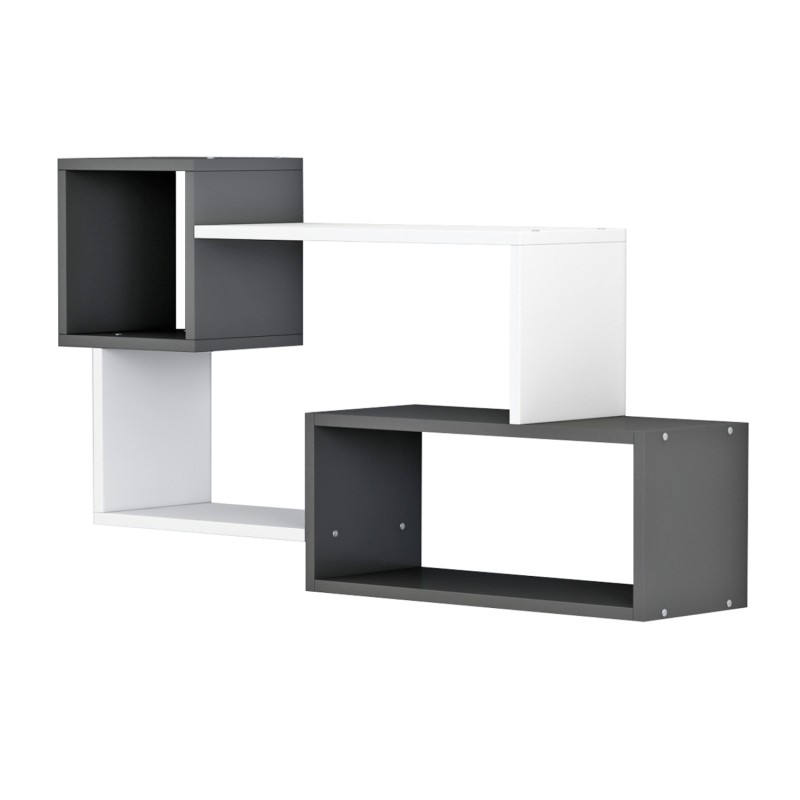 WALL SHELVES TANNER FK8948.12 MELAMINE IN GREY-WHITE 90,5x20x51Hcm. WALL SHELVES TANNER FK8948.12 MELAMINE IN GREY-WHITE 90,5x20x51Hcm.