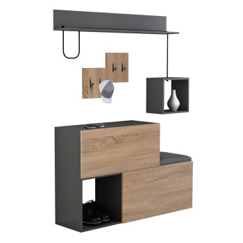 ENTRYWAY FURNITURE SET CERB FK8957.11 MELAMINE IN SONAMA-GREY 120x20x72Hcm.