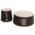 SET 2PCS COFFEE TABLES ROUND KREST FK11958 SOLID ACACIA WOOD-TRAVERTINE Φ90 & Φ50cm. SET 2PCS COFFEE TABLES ROUND KREST FK11958 SOLID ACACIA WOOD-TRAVERTINE Φ90 & Φ50cm.
