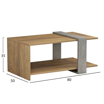 COFFEE TABLE WILMA FK8950.13 MELAMINE IN NATURAL-GREYISH STONE TEXTURE 80Χ50Χ35Hcm. COFFEE TABLE WILMA FK8950.13 MELAMINE IN NATURAL-GREYISH STONE TEXTURE 80Χ50Χ35Hcm.