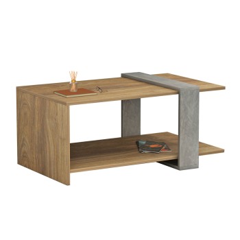 COFFEE TABLE WILMA FK8950.13 MELAMINE IN NATURAL-GREYISH STONE TEXTURE 80Χ50Χ35Hcm.