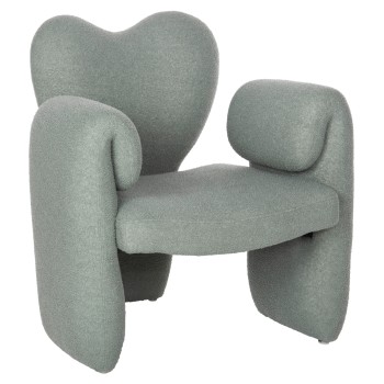 DINING ARMCHAIR HARTT FK9777.07 PISTACHIO GREEN TEDDY FABRIC 84x74x87Hcm.