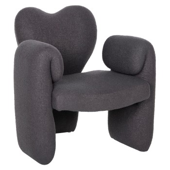 DINING ARMCHAIR HARTT FK9777.01 GREY TEDDY FABRIC 84x74x87Hcm.