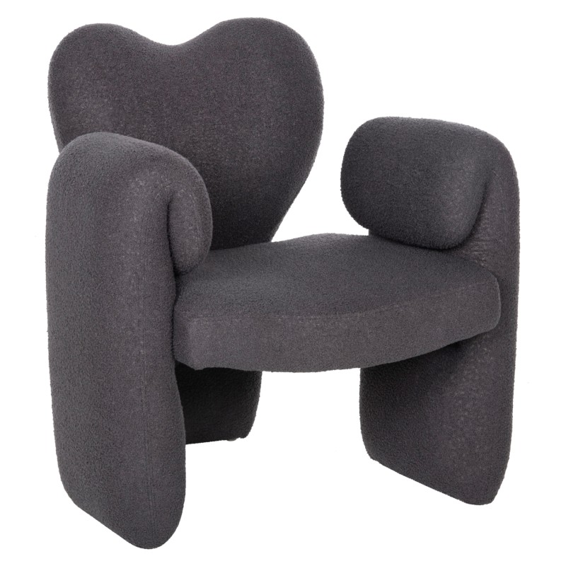 DINING ARMCHAIR HARTT FK9777.01 GREY TEDDY FABRIC 84x74x87Hcm.