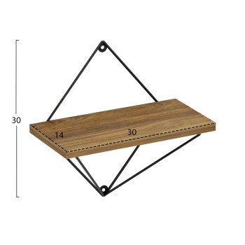 WALL SHELVES 2PCS SET ZANNARD FK8929.11 BLACK METAL-MELAMINE IN NATURAL 30x14x30Hcm. WALL SHELVES 2PCS SET ZANNARD FK8929.11 BLACK METAL-MELAMINE IN NATURAL 30x14x30Hcm.